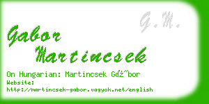 gabor martincsek business card